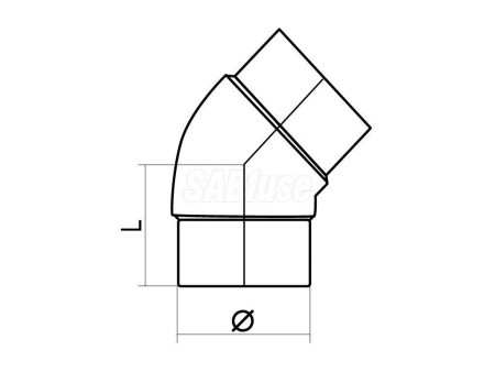 ОТВОД ЛИТОЙ 45° PE100 PN16 D32 ОТВОД ЛИТОЙ 45° PE100 PN16 D32